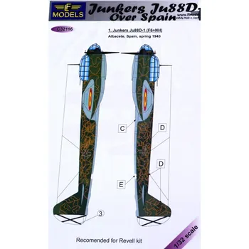 Plastikový model 1/32 Decals Junkers Ju 88D-1 over Spain (REV)