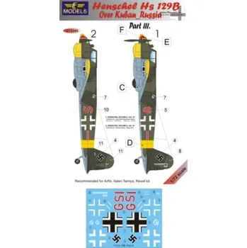 Plastikový model 1/72 Decals Hs 129B over Kuban/Russia Pt.3