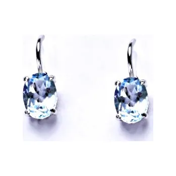 Náušnice Stříbrné náušnice, přírodní topaz sky, náušnice ze stříbra, NK 1246