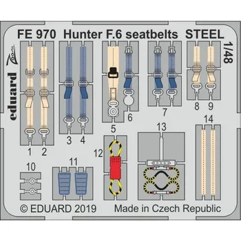 Plastikový model 1/48 Hunter F.6 seatbelts STEEL (AIRF)