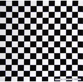 Šátek šátek bandana černobílá šachovnice, ska