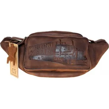 Ledvinka Kožená ledvinka s kamionem TRUCK MAFIA z pevné kůže s pěti kapsami s látkovou podšívkou