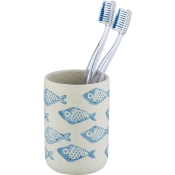 Držák na kartáček Wenko Keramický kelímek na zubní kartáčky AQUAMARIN, 8 x 11 cm