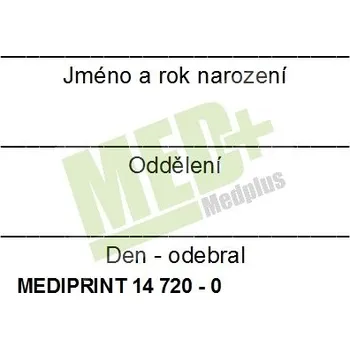 Nálepka na krevní zkumavku na šířku, 250 ks