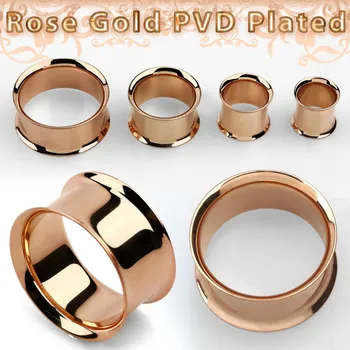 Piercing Piercingate Tunel do ucha PTP00221 - Barva/Motiv: Růžové zlato, Průměr Tunely, plugy, roztahováky: 6 mm