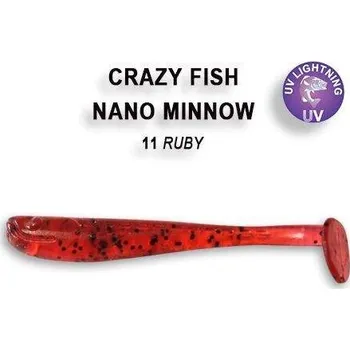 Umělá nástraha Gumová nástraha Crazy Fish Nano Minnow 4cm 11 Ruby (8ks)