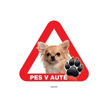 Značení Grel nálepka na plech pozor pes v autě čivava