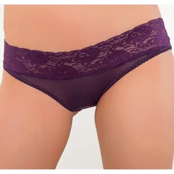 Kalhotky Síťované kalhotky s krajkovým lemem 9266, XL, fialová, Seven'til Midni