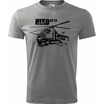 Pánské tričko STRIKER Tričko MI-24 HIND Barva: Šedá, Velikost: XXXL