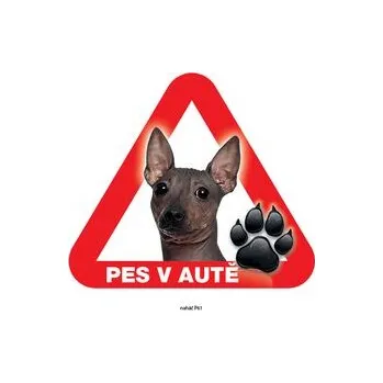 Značení Grel nálepka na plech pozor pes v autě naháč