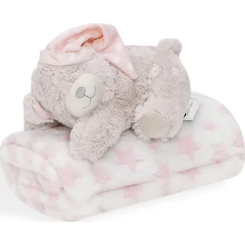 Dětská deka Interbaby Deka hvězda s medvídkem v domečku 80 x 110 cm