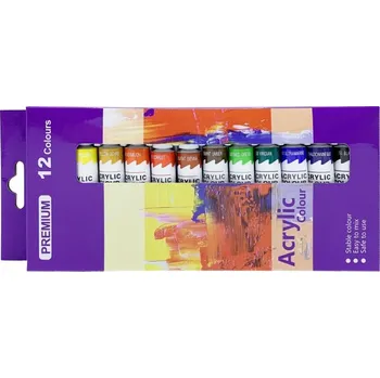 Speciální výtvarná barva PKstar Akrylové barvy sada 12ks - 12ml. PK54-1