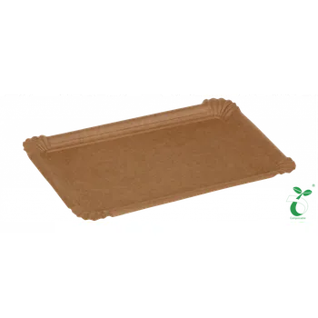 Jednorázové nádobí Tácky | 13x20 cm | Kompostovatelné | Z celuózy Balení: 250 Ks
