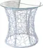 Servírovací stolek Tempo Kondela Salmar New bílý/tvrzené sklo