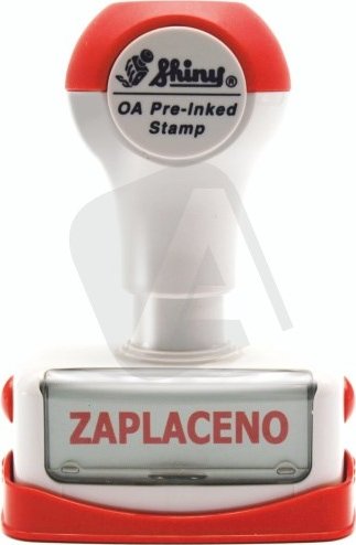 Shiny Razítko s textem "ZAPLACENO"