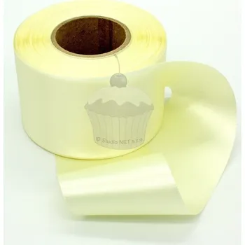 Jedlá dekorace na dort Atlasová stuha - béžová - slonová kost - 20m/ 60mm