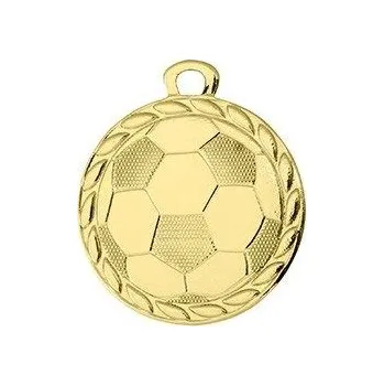 Zlatá medaile průměr 32 mm fotbal - zlatá