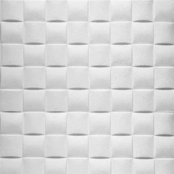 Obklad Samolepící pěnové 3D panely3D plaid bílý 69,5 x 69,5 cm