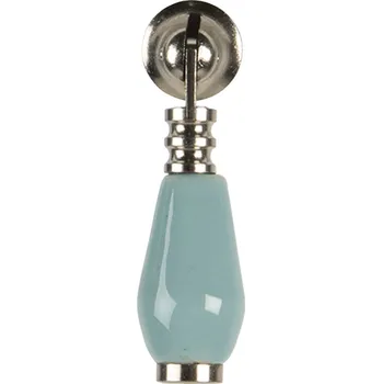 Dveřní kování Modrá keramická úchytka Doria - 2*6 cm