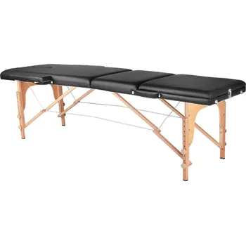 Masáž ACTIVESHOP Skládací masérské lehátko KOMFORT 3 dřevěné - černé