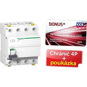 Proudový chránič Proudový chránič Schneider Electric Acti9 iID 4P 40A 30mA AC + poukázka CCS 200 Kč A9Z11440P