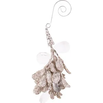 umělá květina Dekorativní větvička s glitry a kamínky 10cm