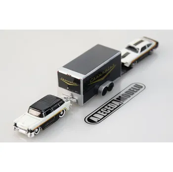autíčko Chevrolet Nomad 1955 + Chevrolet Vega 1971 + Car Trailer (sběratelský model, určeno pouze k vystavení)