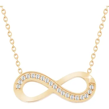 Řetízek biju Řetízek z chirurgické oceli+přívěsek, pozlacené 18K nekonečno se zirkony 3001353