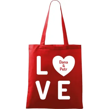 Látková taška Love se jmény