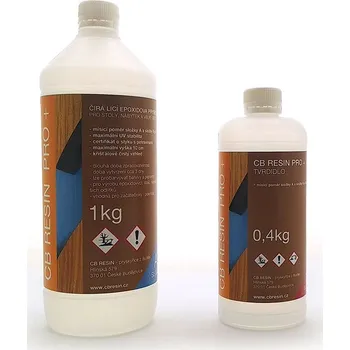 CB RESIN PRO+ 1,4g čirá licí epoxidová pryskyřice (Pomalá opticky čistá a UV odolná odlévací epoxidová pryskyřice vhodná na odlévání epoxidových stolů a velkých odlitků.&nbsp;)