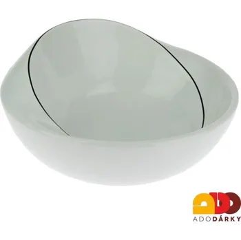 Nepravidelná porcelánová mísa s černým lemem (Designová mísa z porcelánu)