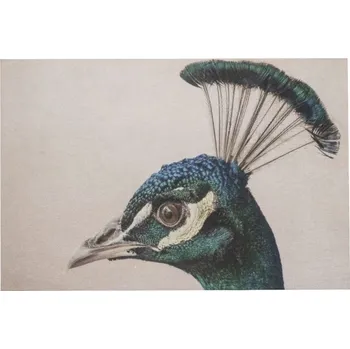 Sametový nástěnný panel s hlavou páva - 35*45*1cm