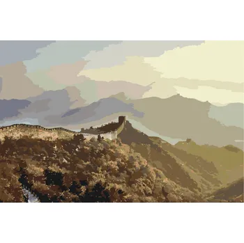 Malování podle čísel - Velká čínská zeď Velikost: 40x60cm, Rámování: Pouze srolované plátno