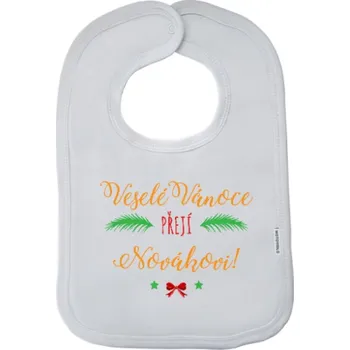Bryndák Dětský bryndák New Baby Veselé Vánoce přejí... (příjmení)