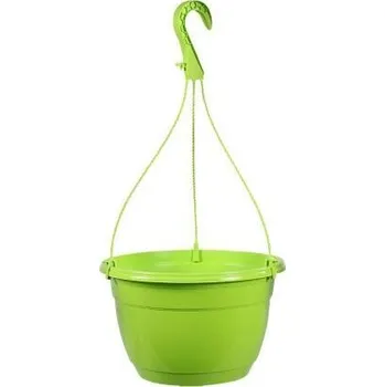 Obal na květináč Květník závěsný COLOR MAL plastový zelený lesklý d25cm