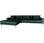 Nordic Living Sametová rohová pohovka Limo 290 cm, levá