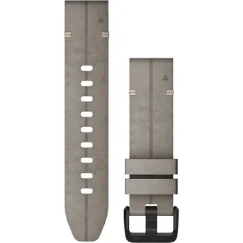 Řemínek na hodinky Garmin QuickFit pro Fénix 6S kožený 20 mm šedý