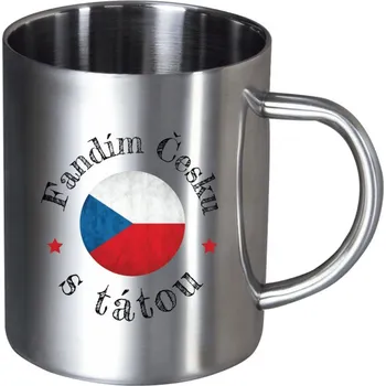 Nerezový hrnek Fandím Česku s tátou
