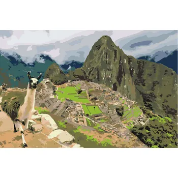 Malování podle čísel - Machu Picchu Velikost: 40x60cm, Rámování: Pouze srolované plátno