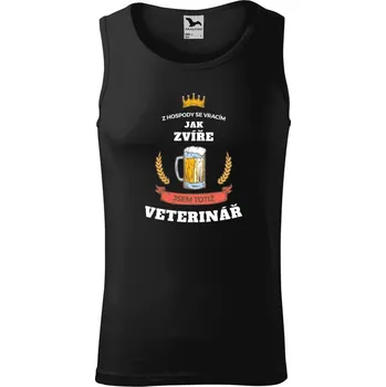 Pánské tílko Pánské tílko Malfini Core Z hospody se vracím - Veterinář