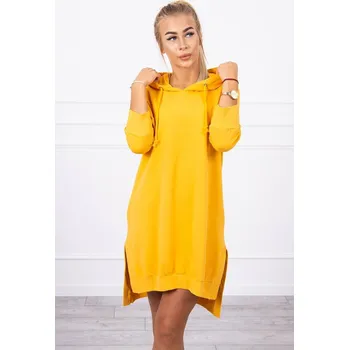 Dámská mikina Glara Jednobarevné mikinové šaty s kapsami 618033