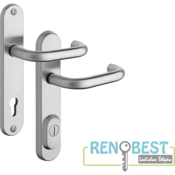 Dveřní kování ROSTEX Bezpečnostní kování R4/O BRAVO Rozteč: 90 mm, Provedení: klika/klika, Povrchová úprava: nerez mat