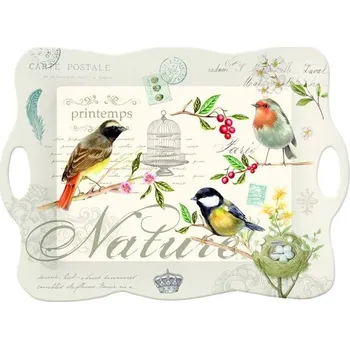 Easy Life, Itálie Easy Life - Plastový tác s úchyty NOSTALGIE s ptáčky - 53*38 cm