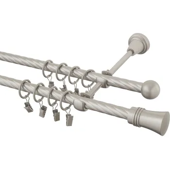 Garnýž Garnýž kovová 400 cm kroucená dvouřadá - dvojitá 16 Capri chrom mat