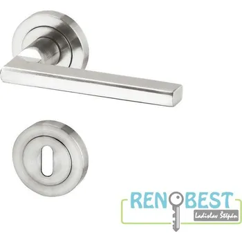 Dveřní kování AC-T Dveřní kování LEIPZIG R efekt nerez Provedení: pro klíč - BB, Povrchová úprava: nerez