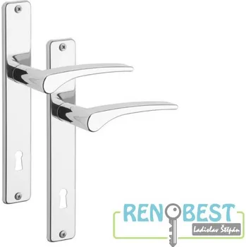 Dveřní kování ROSTEX Dveřní kování PRAKTIK chrom nerez Rozteč: 90 mm, Provedení: pro vložku - PZ, Povrchová úprava: chrom nerez