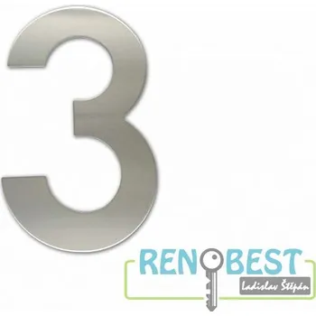 SATOS Číslice "3" fasádní 150mm NEREZ Povrchová úprava: nerez, Délka: 150 mm
