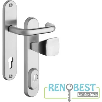 Dveřní kování ROSTEX Bezpečnostní kování R1/O BRAVO Rozteč: 72 mm, Provedení: klika/madlo, Povrchová úprava: nerez mat