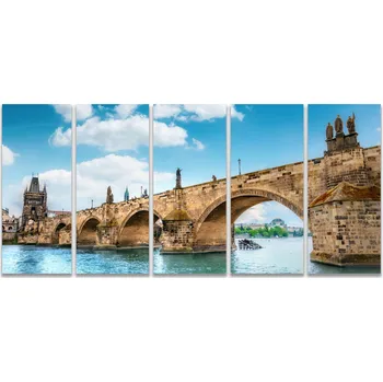 Obraz Malvis ® Pražský Karlův most Velikost: pětidílný obdélník - 100x45 cm