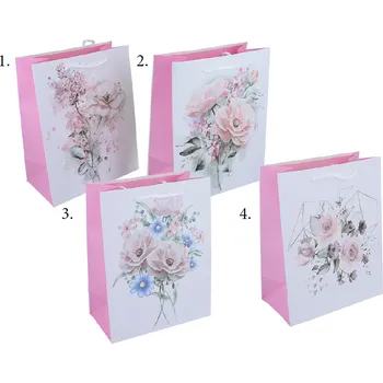 Carmani® Carmani - Dárková papírová taška Růžičky, vzor č. 3 - 23*18*10 cm